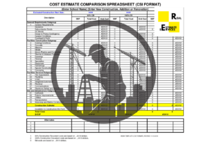 CSI Format Cost Estimate