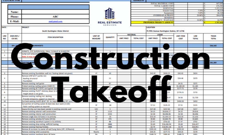 What is a Takeoff in Construction? - Real Estimate Services